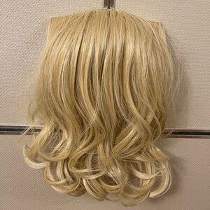14” straight wavy clip wig blonde hair extensions for women